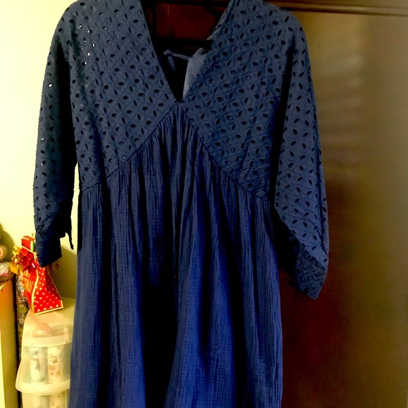 Blue Cotton Dress - Picture 1 of 5